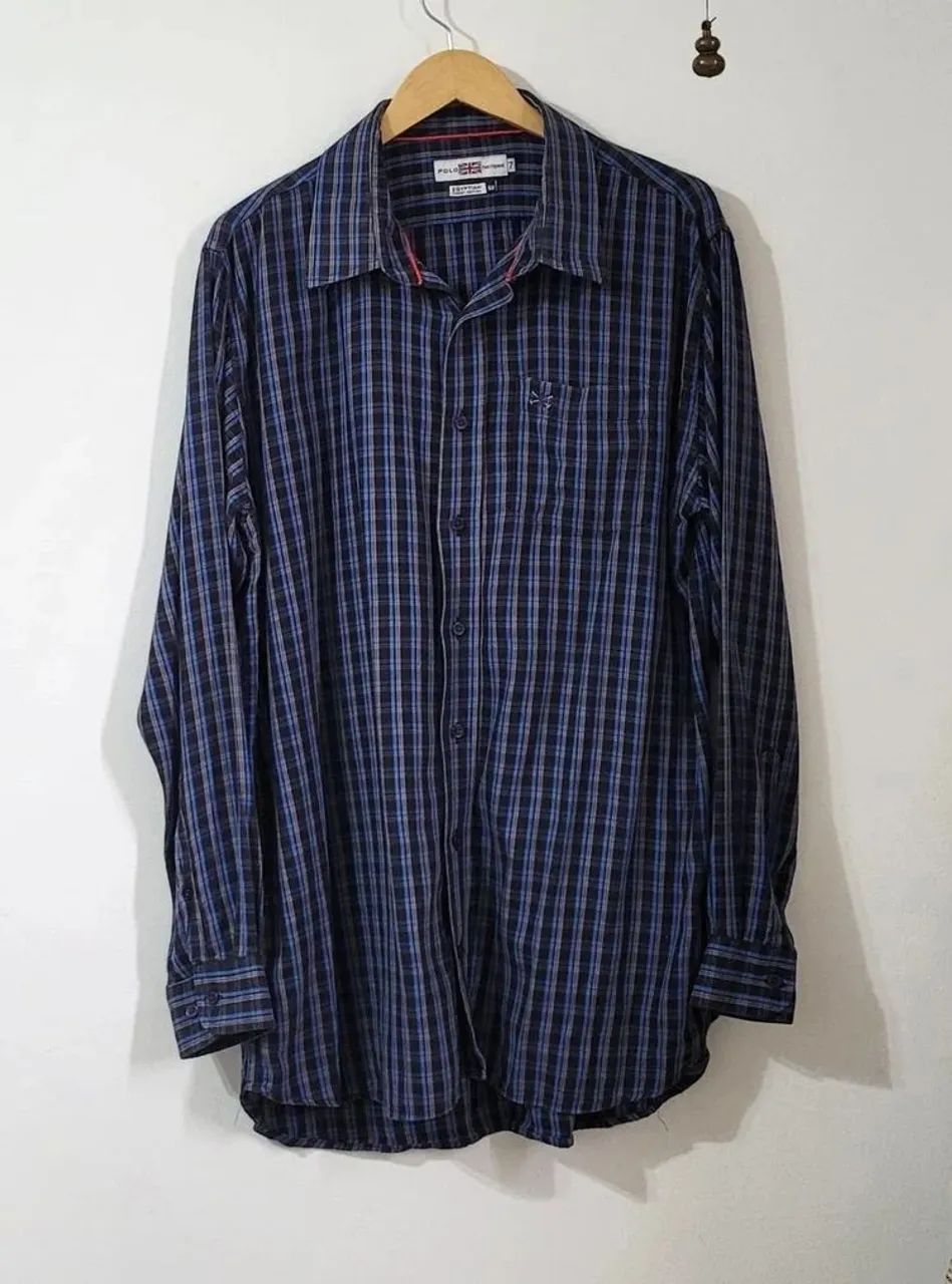 camisa xadrez algodão egípcio Tam 60