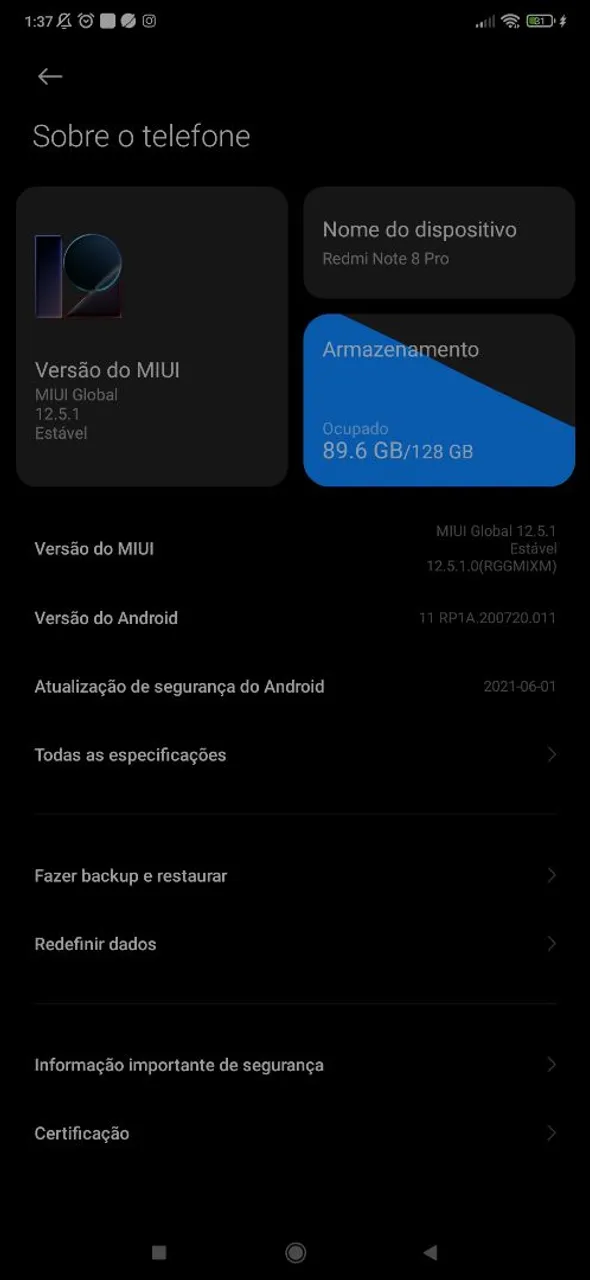 Celular top XIAOMI 128g