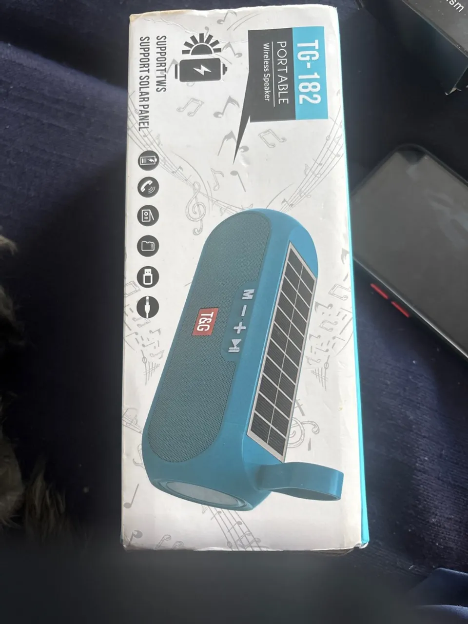 Caixa de Som Portátil TG-182 com Painel Solar
