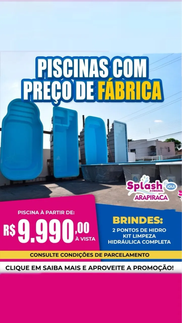 Piscinas de Fábrica com Preço Imperdível!