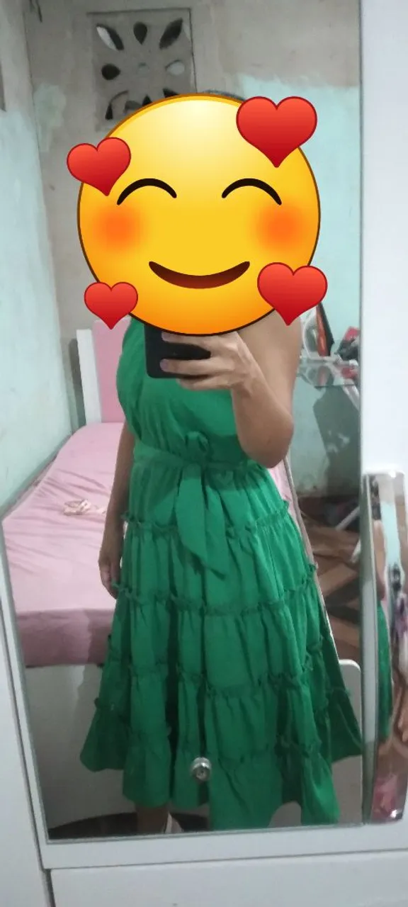 Vestido Verde com Detalhes e Cinto