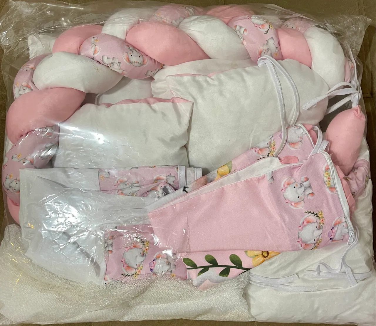 Kit Berço Elefantino Rosa. - Foto 2