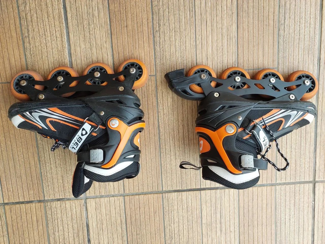 Patins Inline Infantil + Proteções pouco usado - Foto 5