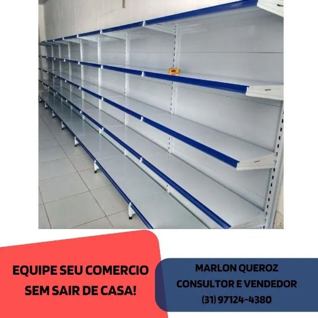 Gondola de Parede Polar Branca com Porta Etiqueta