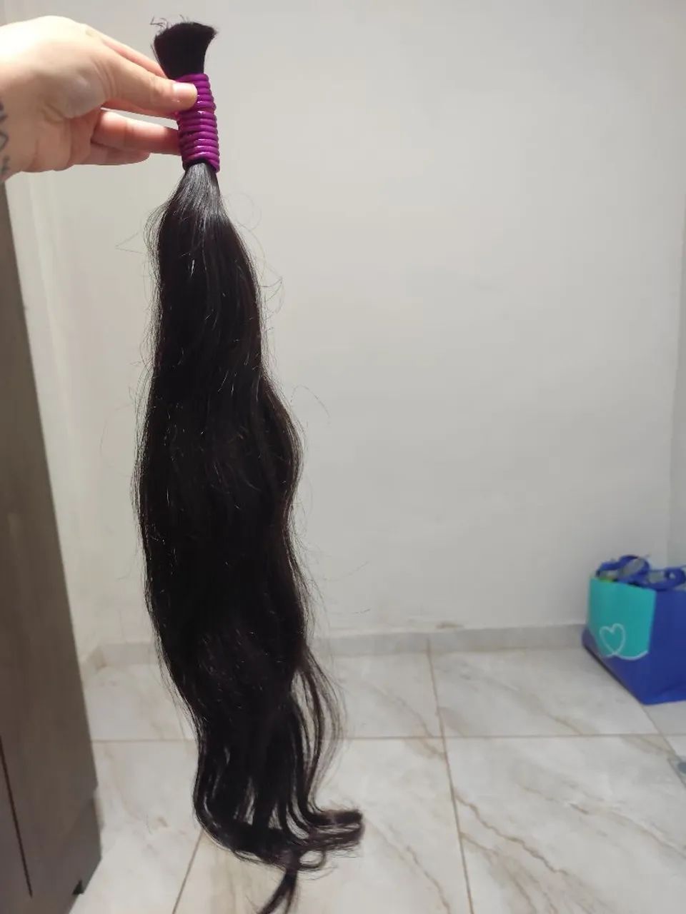 Cabelo humano liso ondulado 100 gramas. - Foto 2