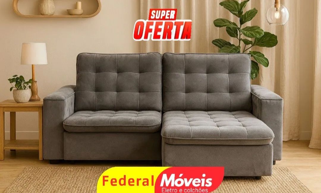 Sofá 2 Lugares Reclinável 2,30m - Novo e Super Confortável!