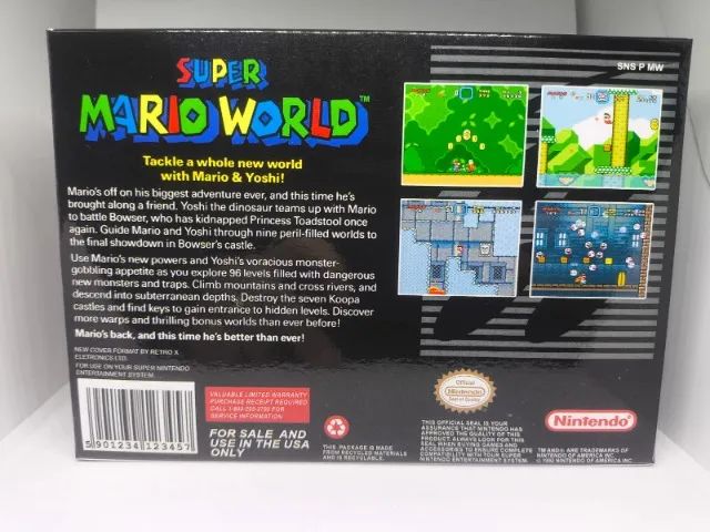 Caixa do Jogo Super Mario World para Super Nintendo - Inclui Berço - Foto 3