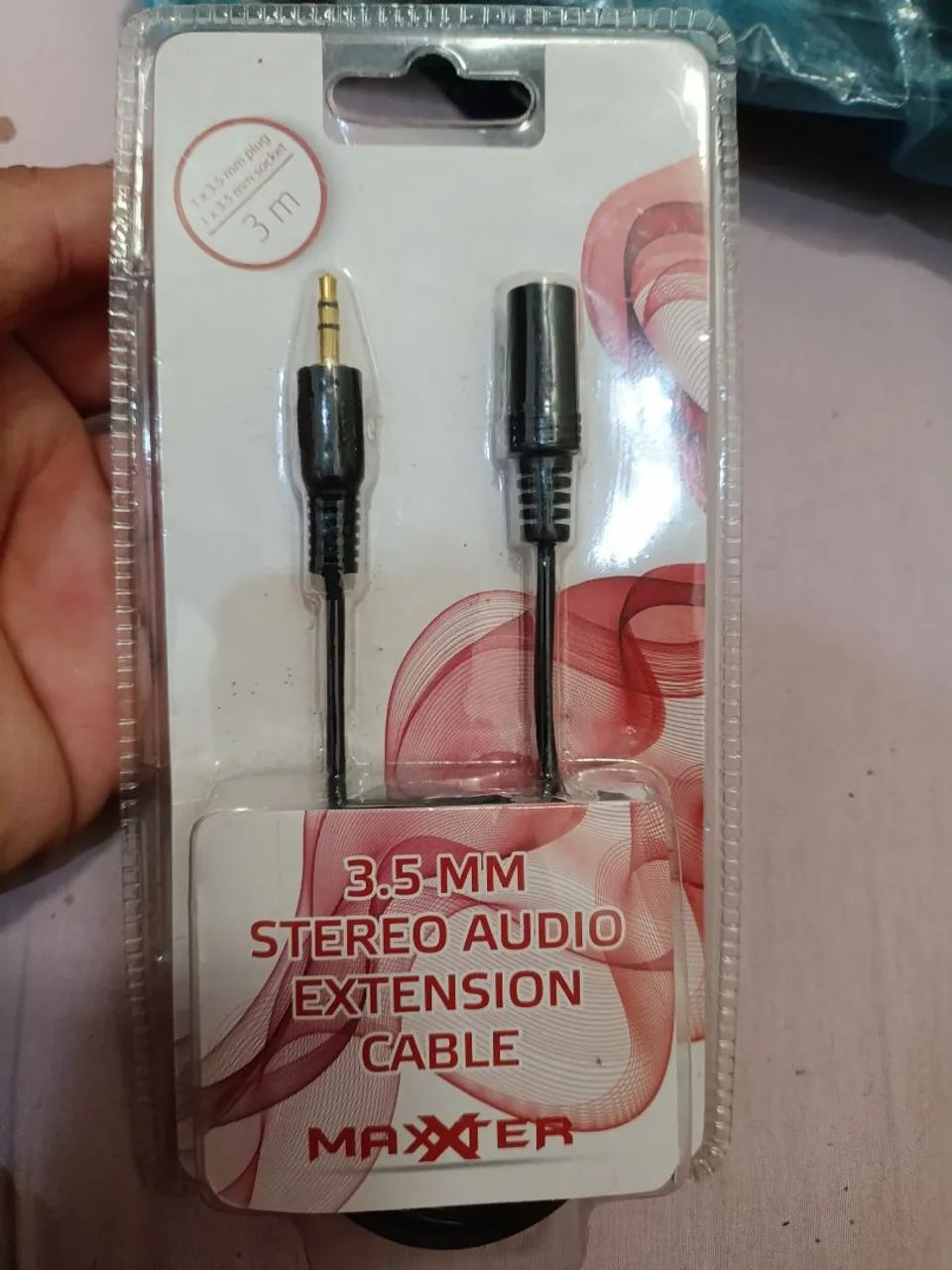 Cabo Extensor P2 3.5mm Stereo Audio 3 Metros