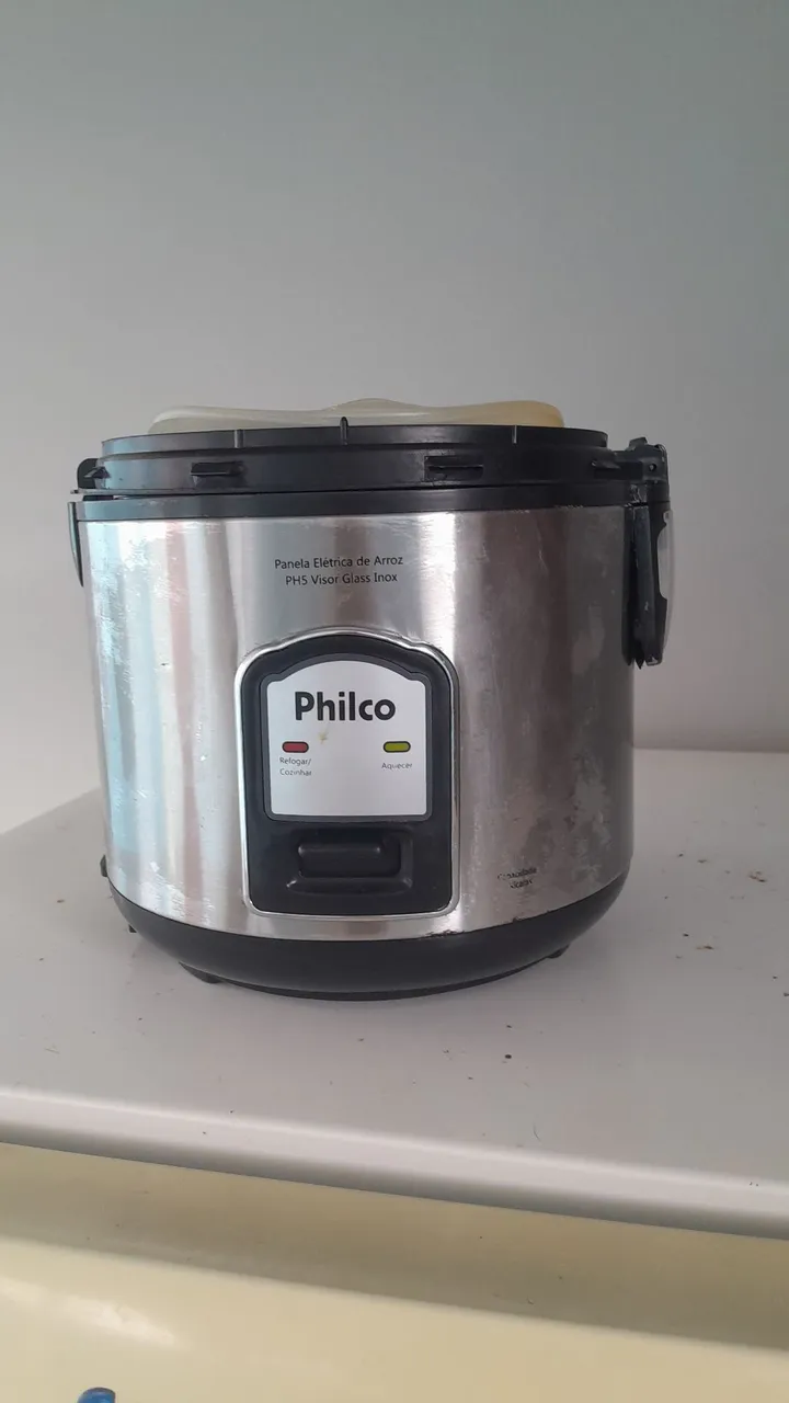 Panela Elétrica de Arroz Philco PH5 Visor Glass Inox