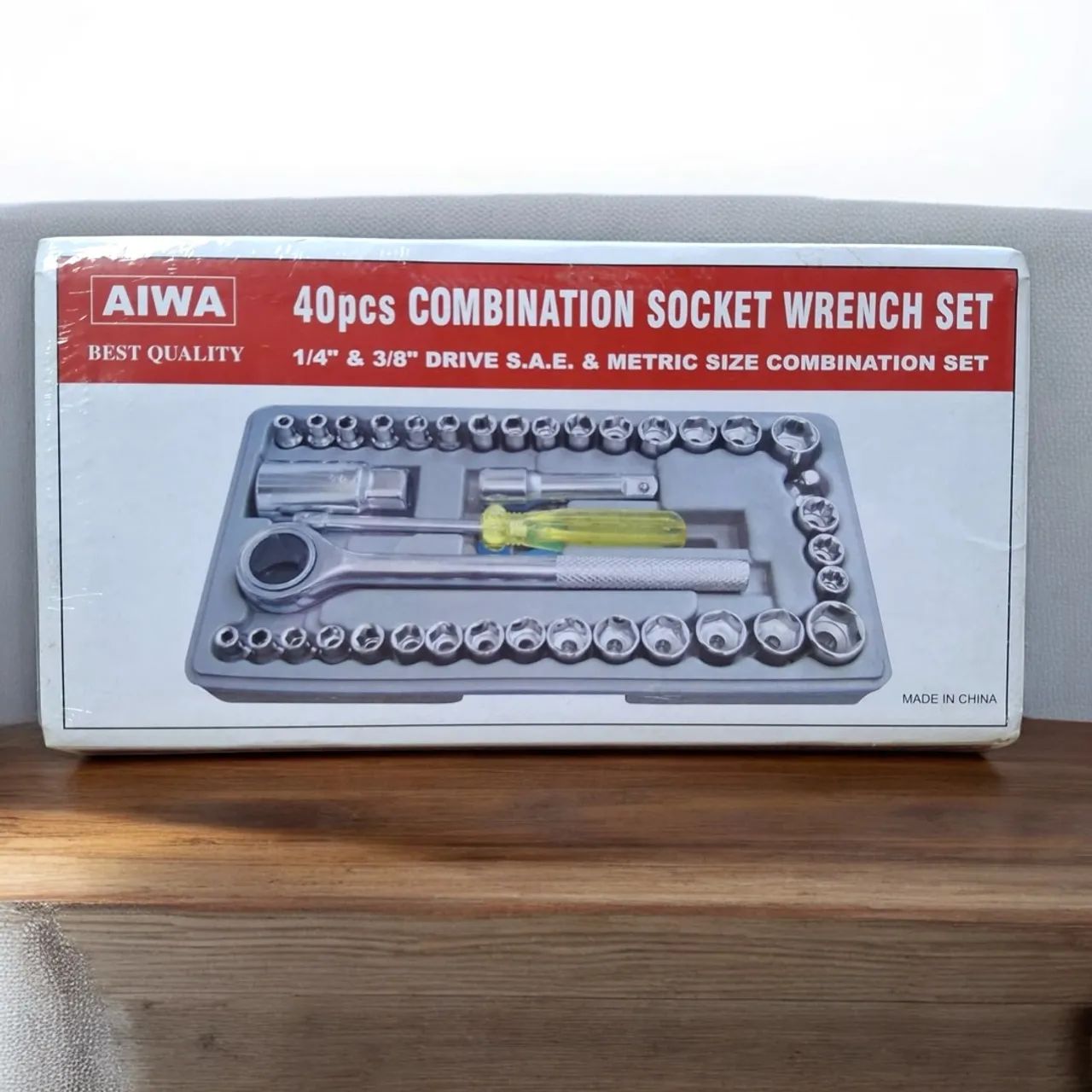 Jogo de Soquetes 40 Peças AIWA 1/4" e 3/8"