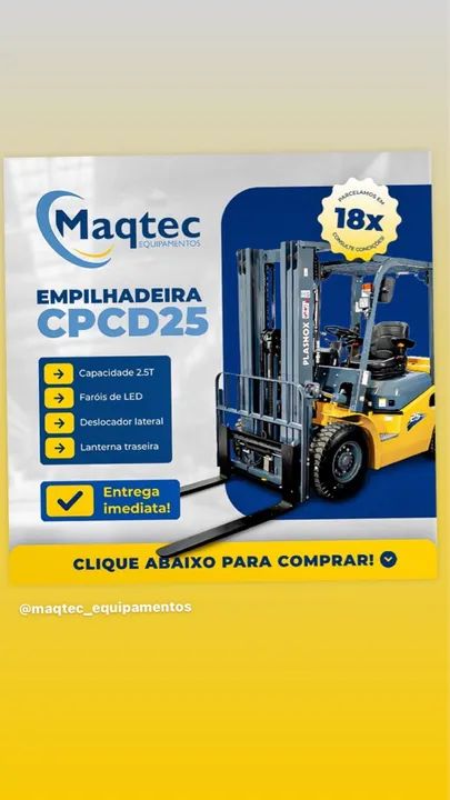 Empilhadeira CPCD25 - Plasnox- torre duplex - Diesel 
