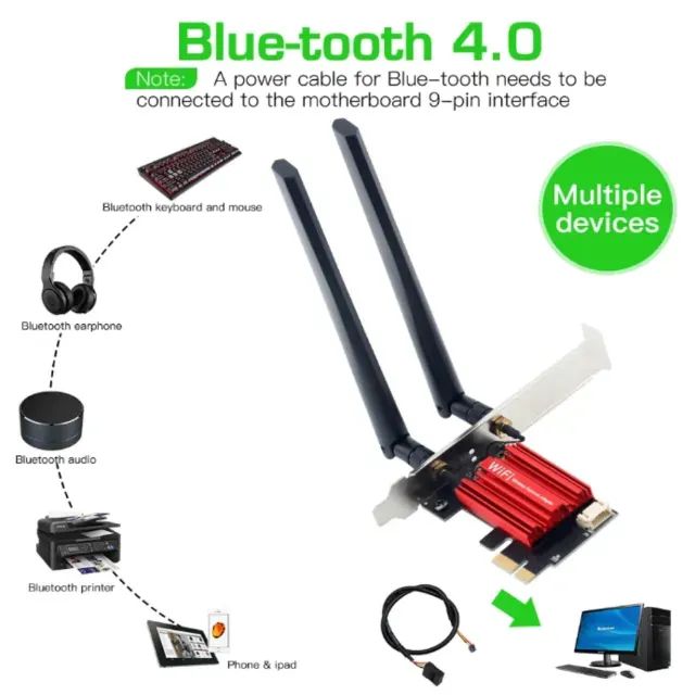 WIFI 5 AC1200 Fenvi bluetooth 4.0 Banda dupla 4G/5GHz - Foto 3