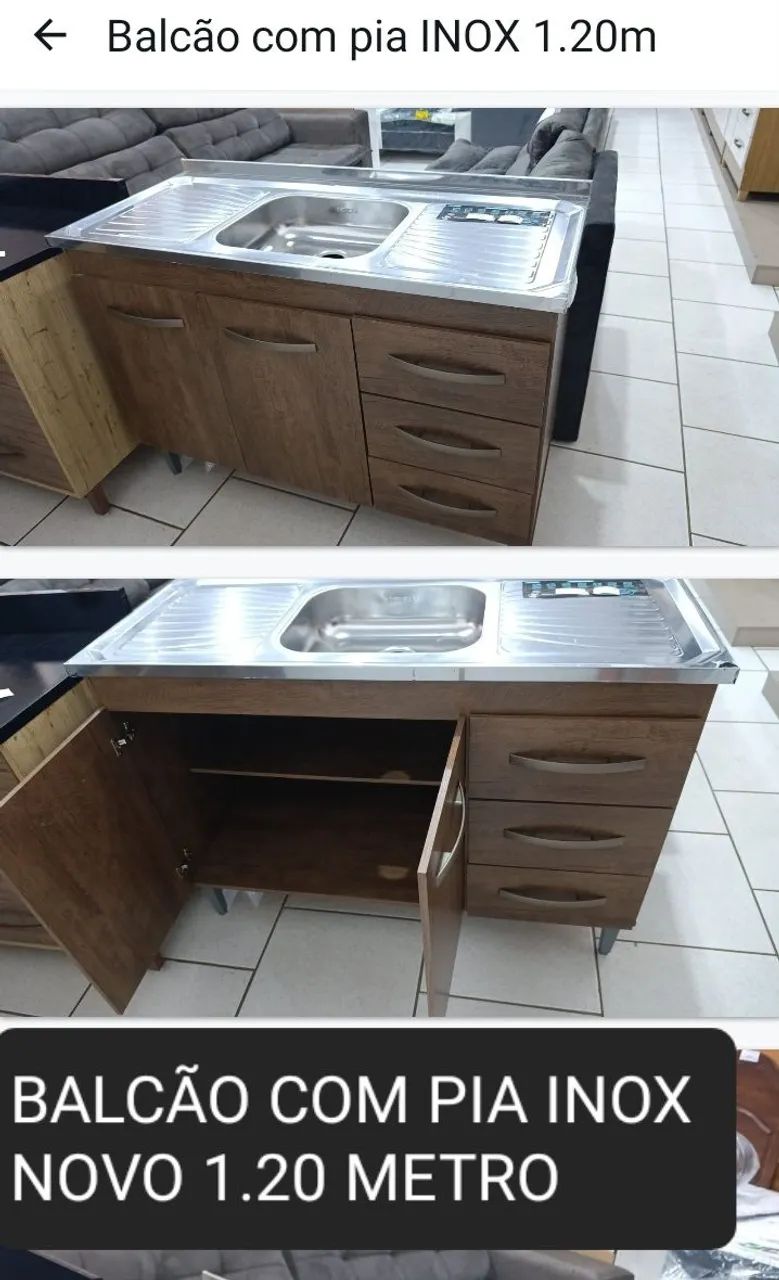 Balcão com pia inox novo garantia entrego promoção hoje 