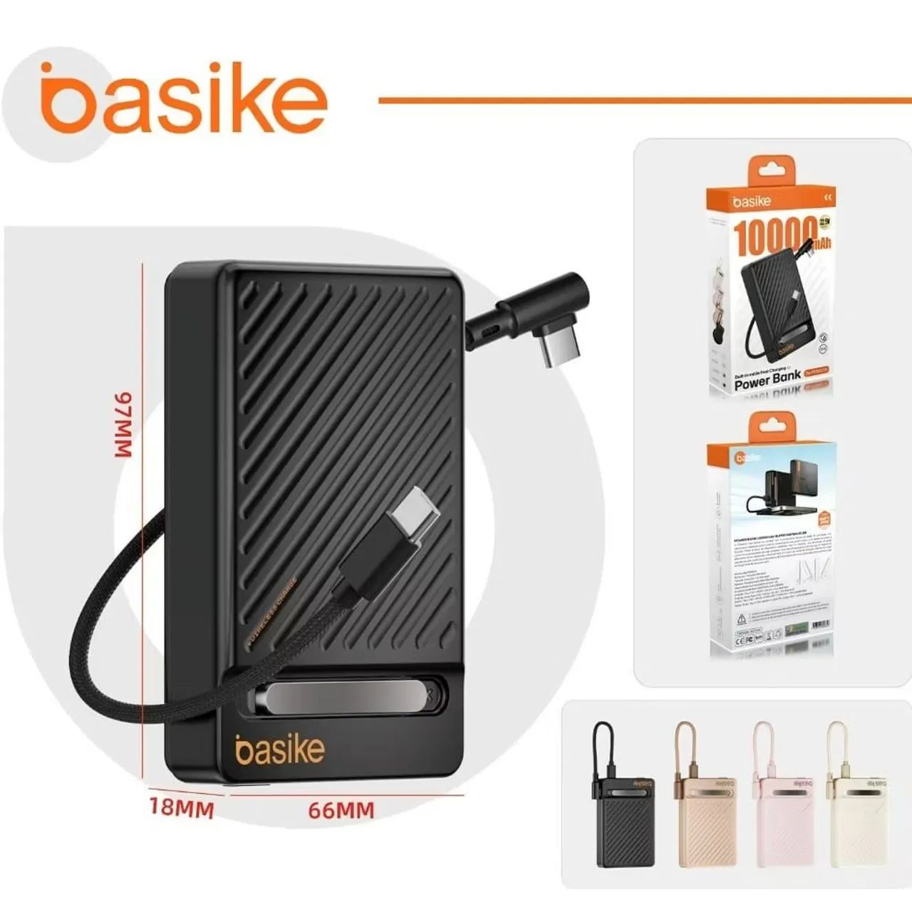 Carregador Portátil ORIGINAL BASIKE 10000Mah Com Indução 