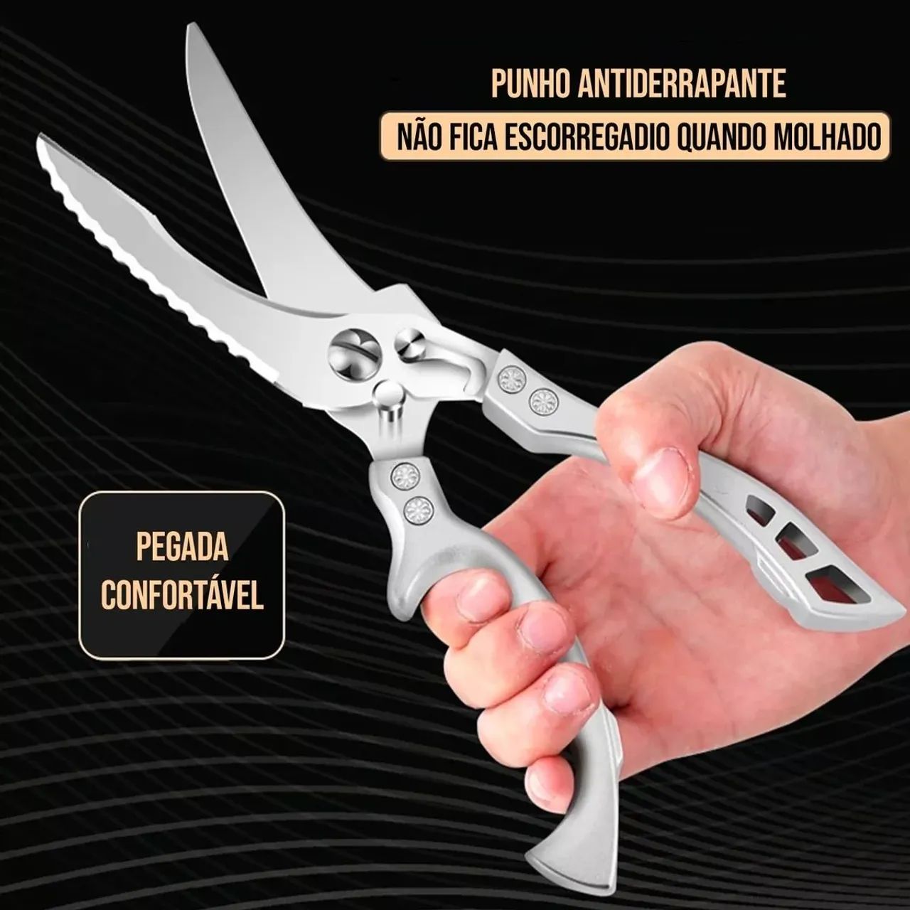 Tesoura Multiuso para Cozinha - Corta Carne, Peixes, Ossos e Mais! - Foto 2
