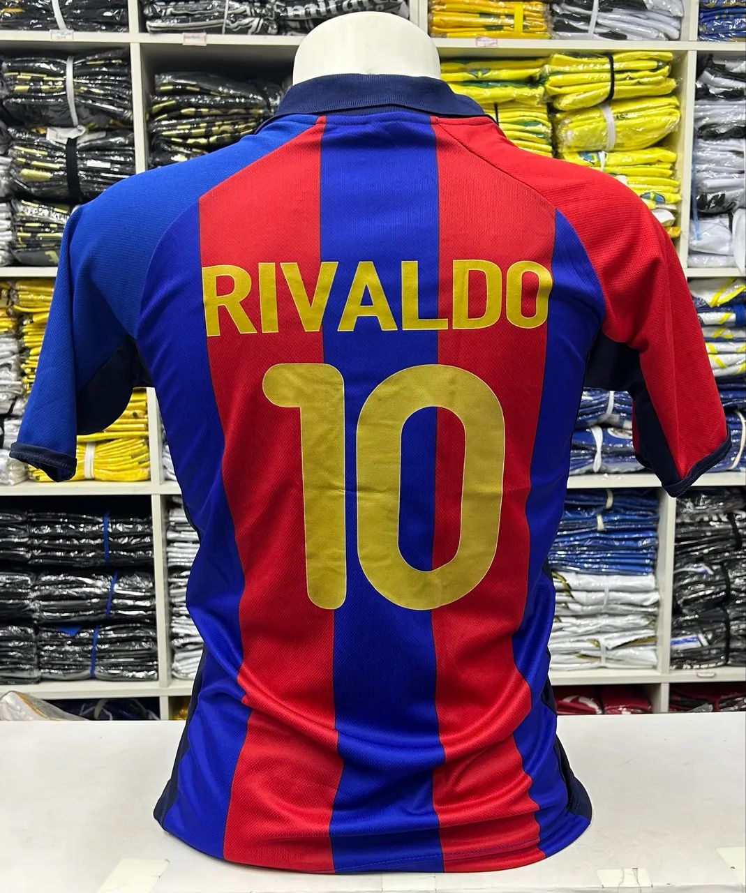 Camisa Retrô Barcelona Rivaldo