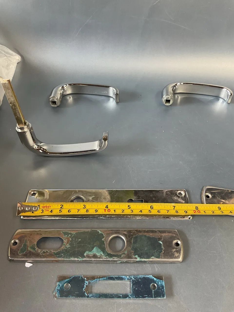 Chrome Door Handle Set, Mirror Plates, Lock Trim Plates64750513527042124