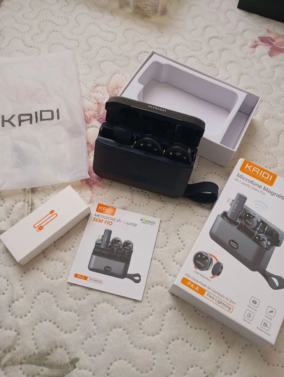 Microfone magnético de lapela sem fio p4 profissional para iPhone 