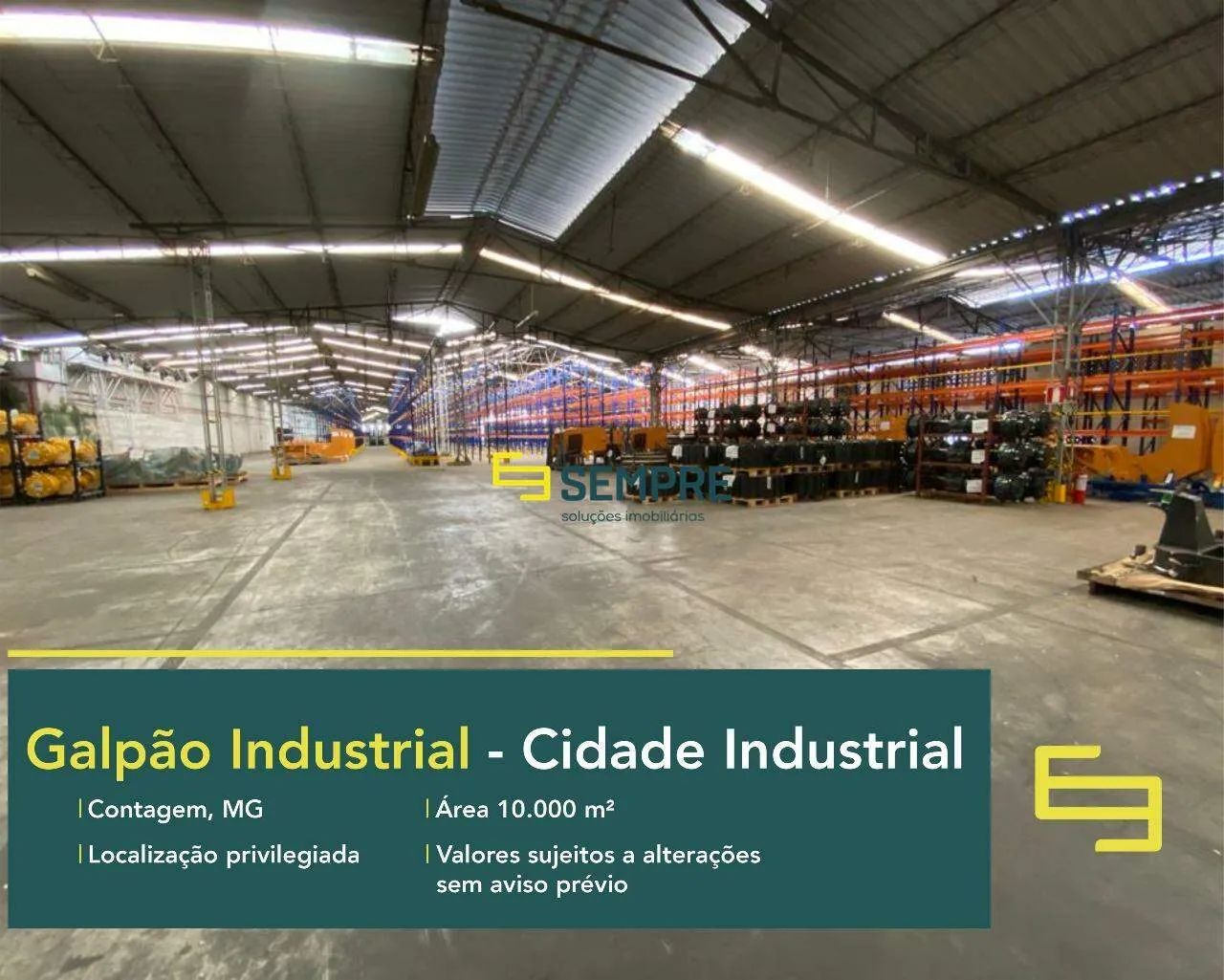 Galpão para alugar na Cidade Industrial de Contagem, MG, com docas.