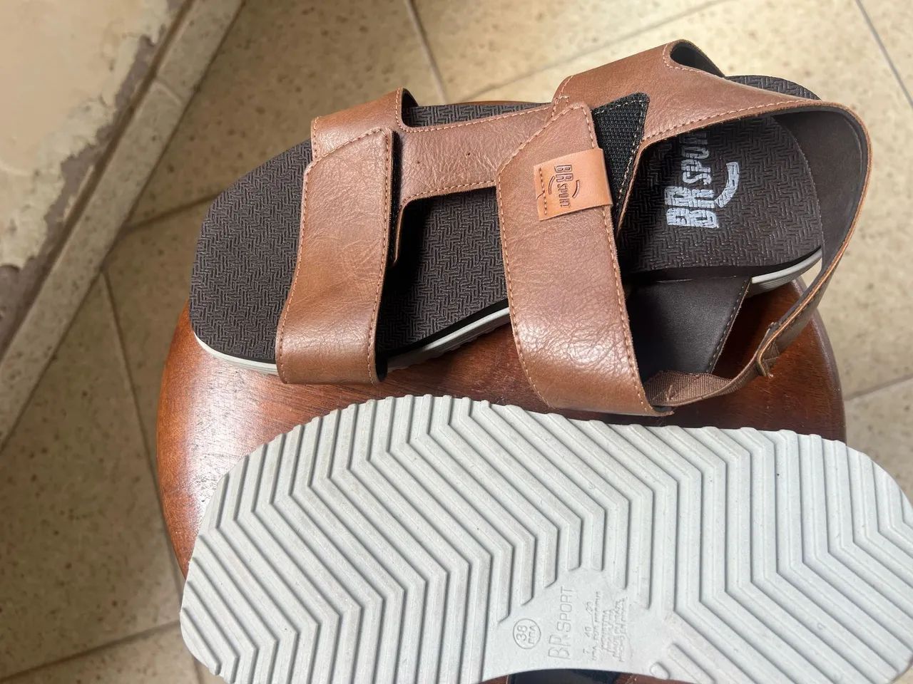 Sandália Masculina Couro Marrom