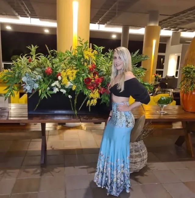 Saia longa estampada