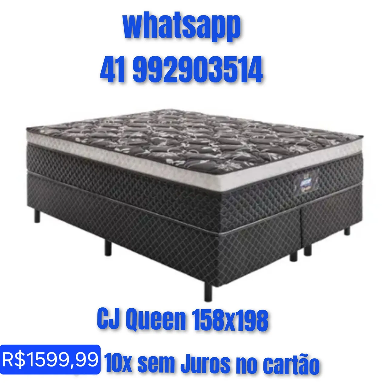 Cama Box Queen CJ 158x198 Molas gazin # 10x sem juros