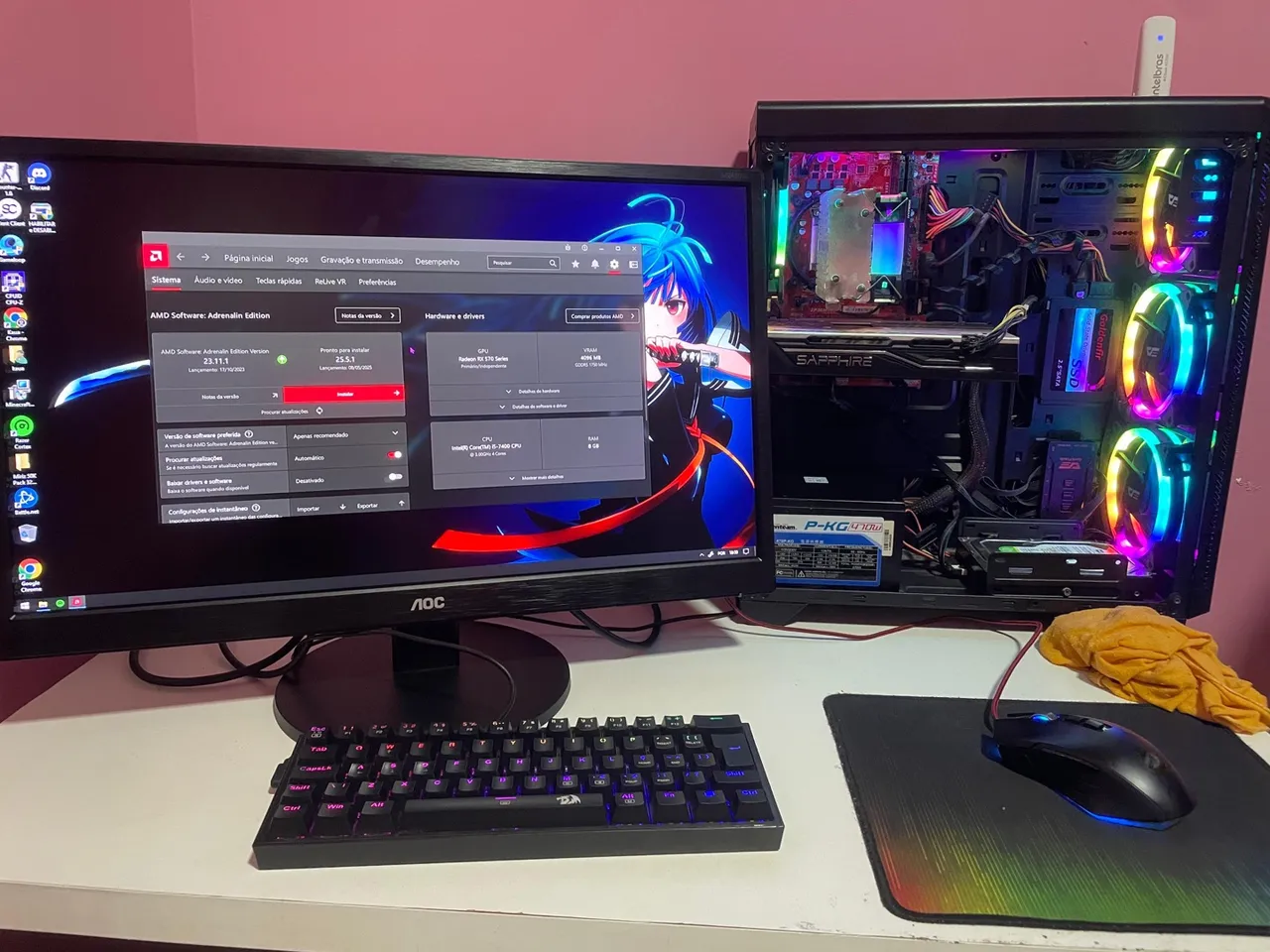 PC Gamer Completo com LED RGB - Roda tudo!