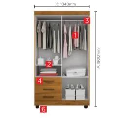 Guarda-Roupa Cidy MDF! Pronta Entrega! - Foto 4
