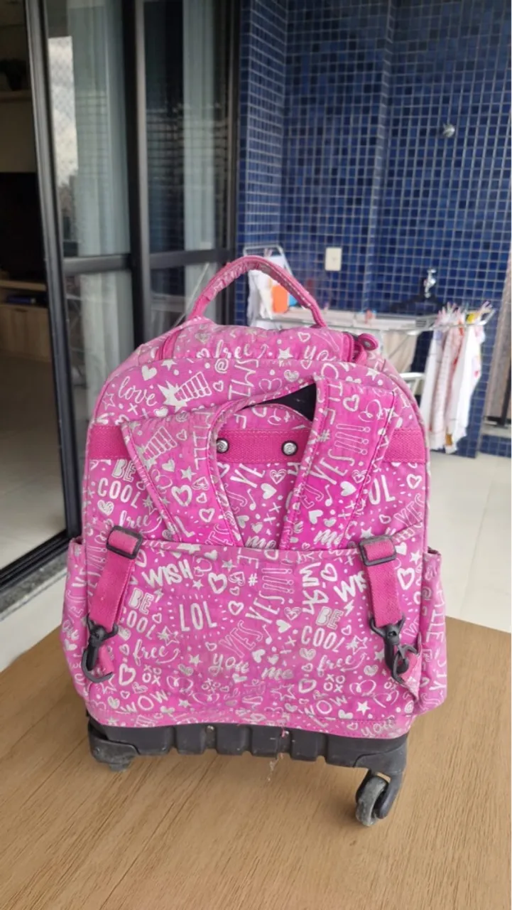 Mochila de Rodinhas Infantil Rosa - Kipling + Lancheira