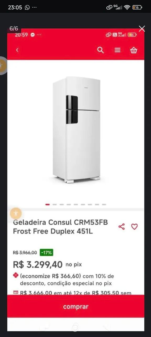 Geladeira Brastemp Frost Free 1199,00 - Foto 4