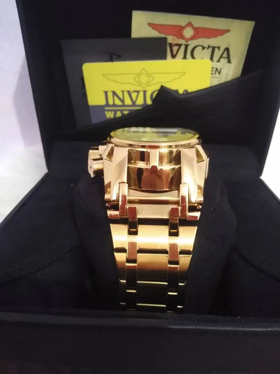 Relógio Invicta Reserve Masculino Dourado - Foto 3