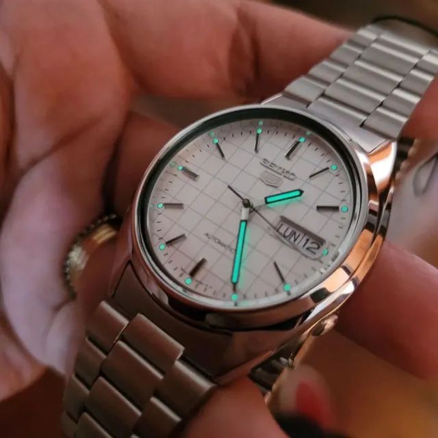 Relógio Masculino Seiko 5 Automatico Snxf05k Calendário Duplo - Foto 2