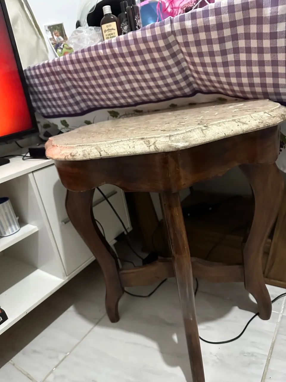 Mesa de canto em pedra natural de mármore  - Foto 4
