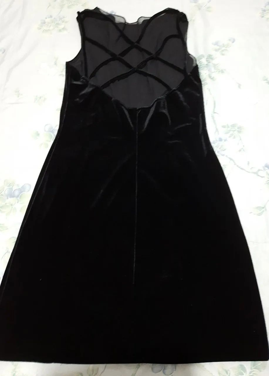 Vestido preto de veludo M - Foto 2