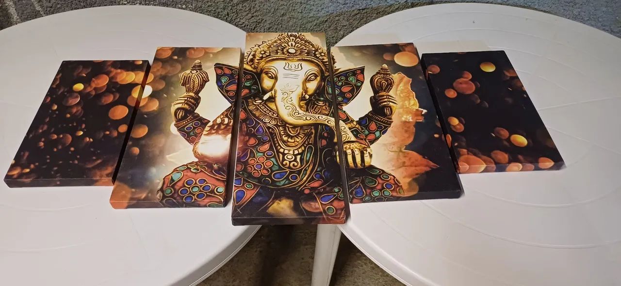 Quadro Decorativo Ganesha 5 Peças - Foto 2