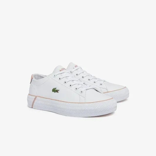 Tênis Lacoste Gripshot Bl Em Couro Feminino - Branco+Pink