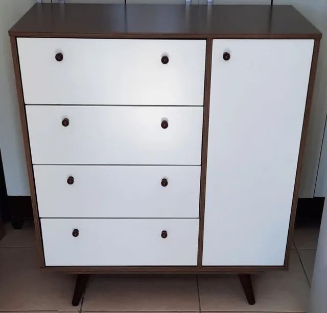 Cômoda Sapateira 4 Gavetas com Porta - Retrô 