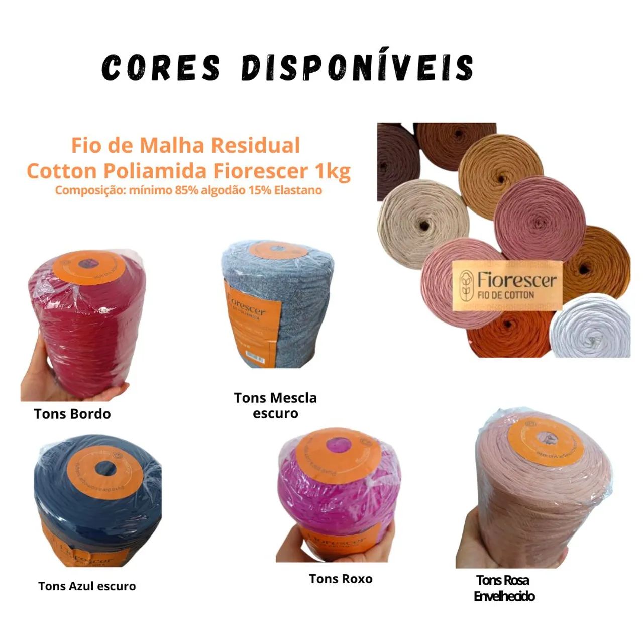 Fio de Malha residual para Artesanato crochê- 1kg - Diversas Cores - Foto 4