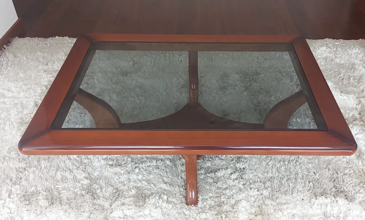 Mesa de centro em madeira e vidro - Foto 2