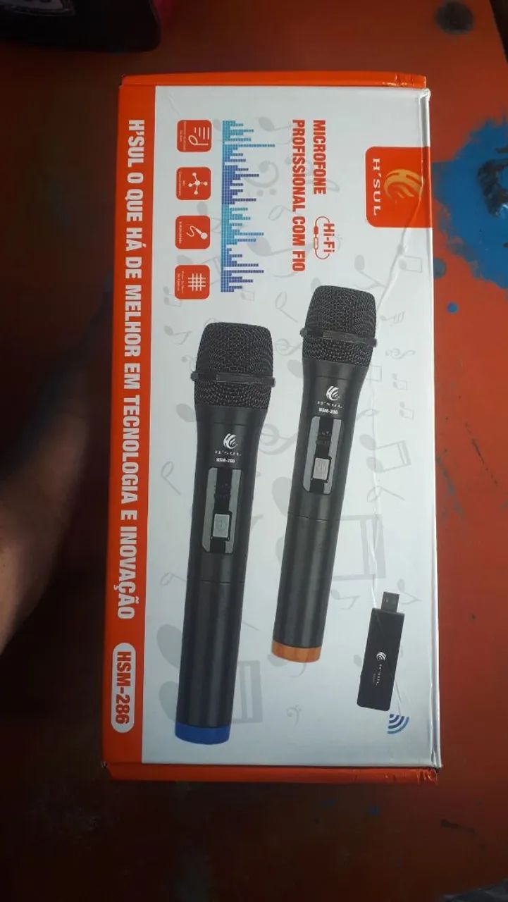 Vendo microfone sem fio com adaptador usb, cabo p2 p2, e o dapitafor p10. - Foto 3