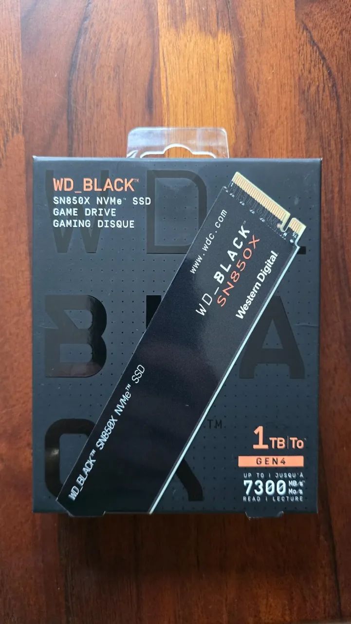 SSD 1TB m.2 2280 NVMe WD Black SN850X (Quase zero - Ideal PS5