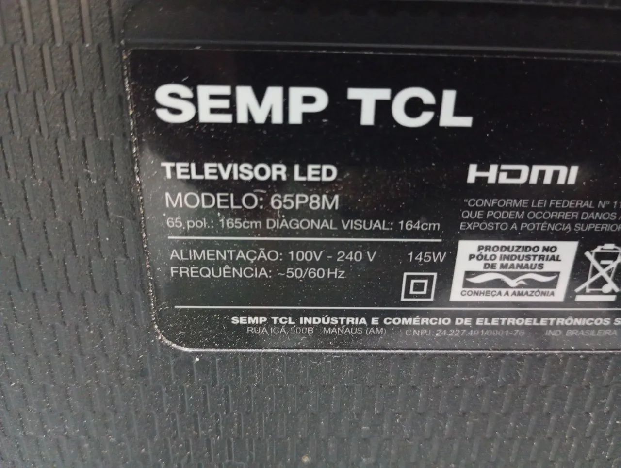 Placa principal da tv tcl 65P8M