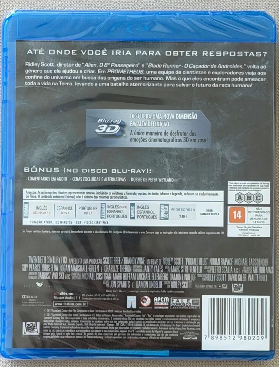 Blu-ray Prometheus (original e lacrado) - Foto 2