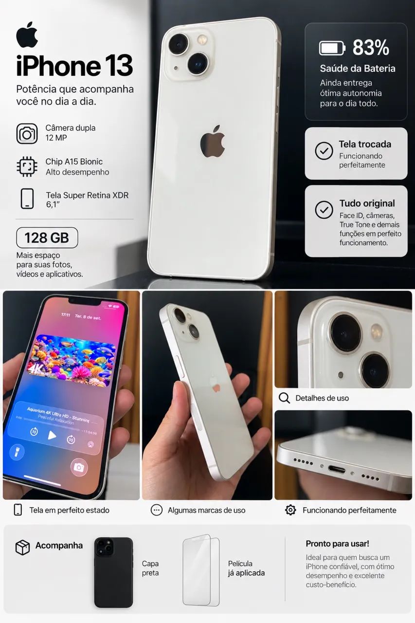 iPhone 13 128gb branco - Celulares e Smartphones - Centro