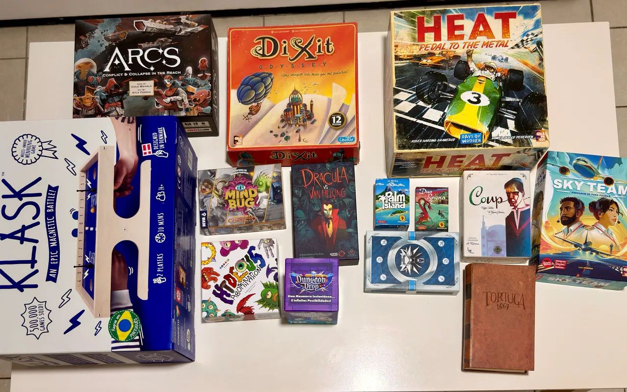 Jogos de Tabuleiro - Heat, Arcs, Klask, Skyteam e outros