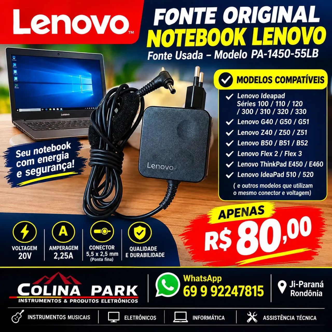 Fonte Original Notebook Lenovo 