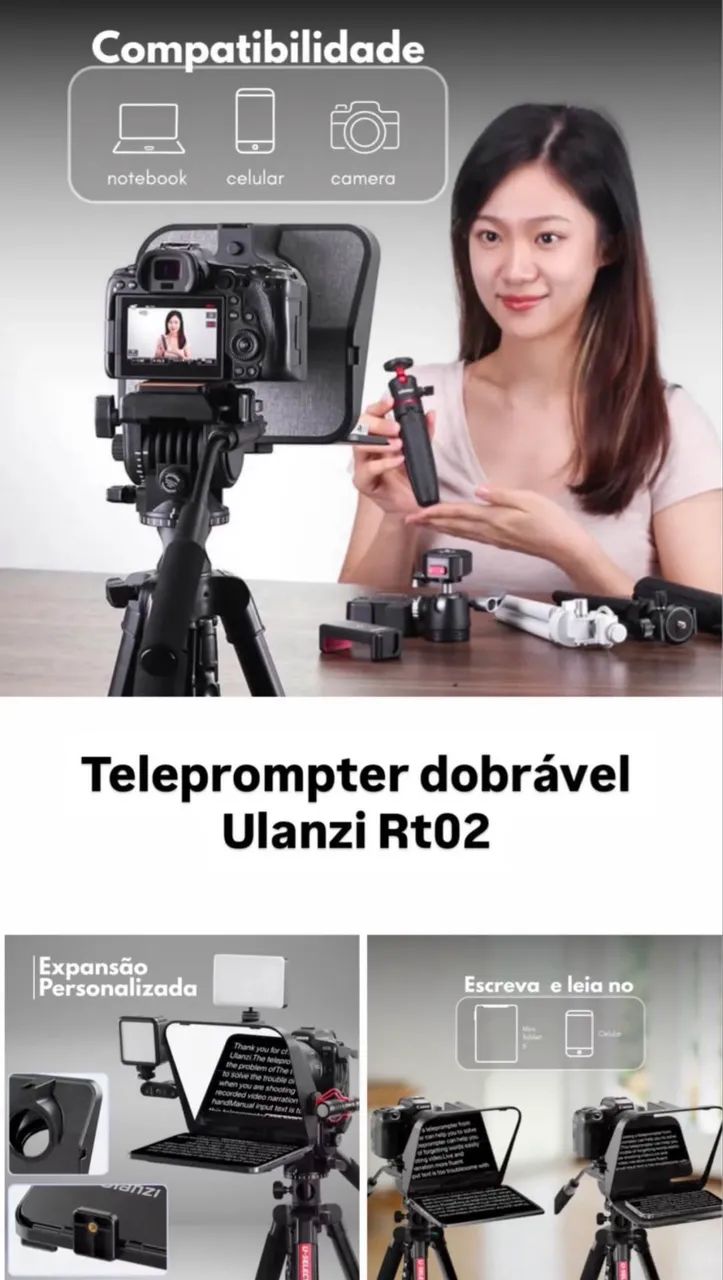  Teleprompter dobrável Ulanzi Rt02 - Foto 5