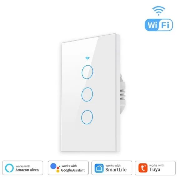 Interruptor Smart, 3 teclas touch, compatível com Alexa - Foto 3