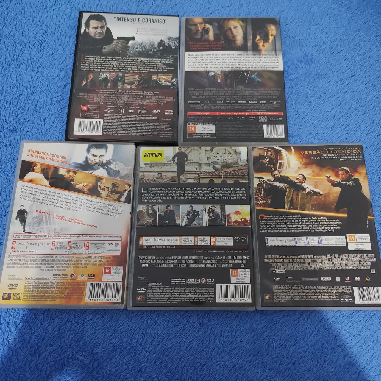5 DVD Liam Neeson - Busca Implacável - Caçada Mortal - O Passageiro - Foto 2