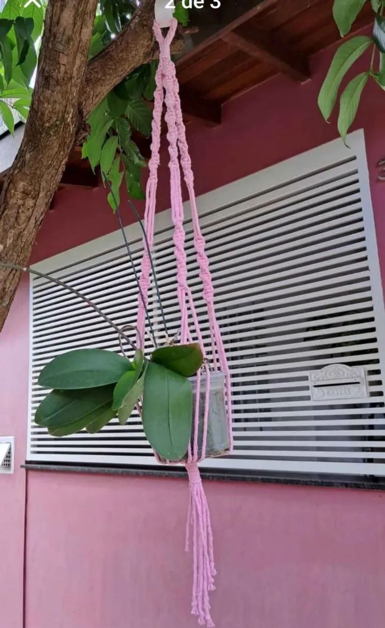 Suporte para vasos em Macramê 